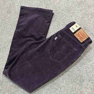 NWT Levis 726 Womens Size 30x32 Pants Flare Corduroy High Rise Slim Fit Purple